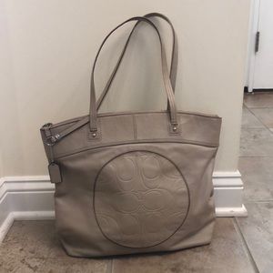 Tan/Cream Large Coach Tote